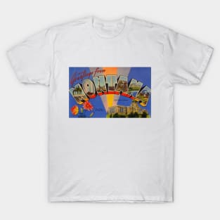 Greetings from Montana - Vintage Large Letter Postcard T-Shirt